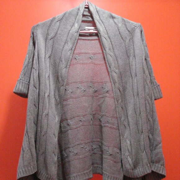 Cable Knit Open Sweater Wrap-Around Waist - Picture 1 of 9